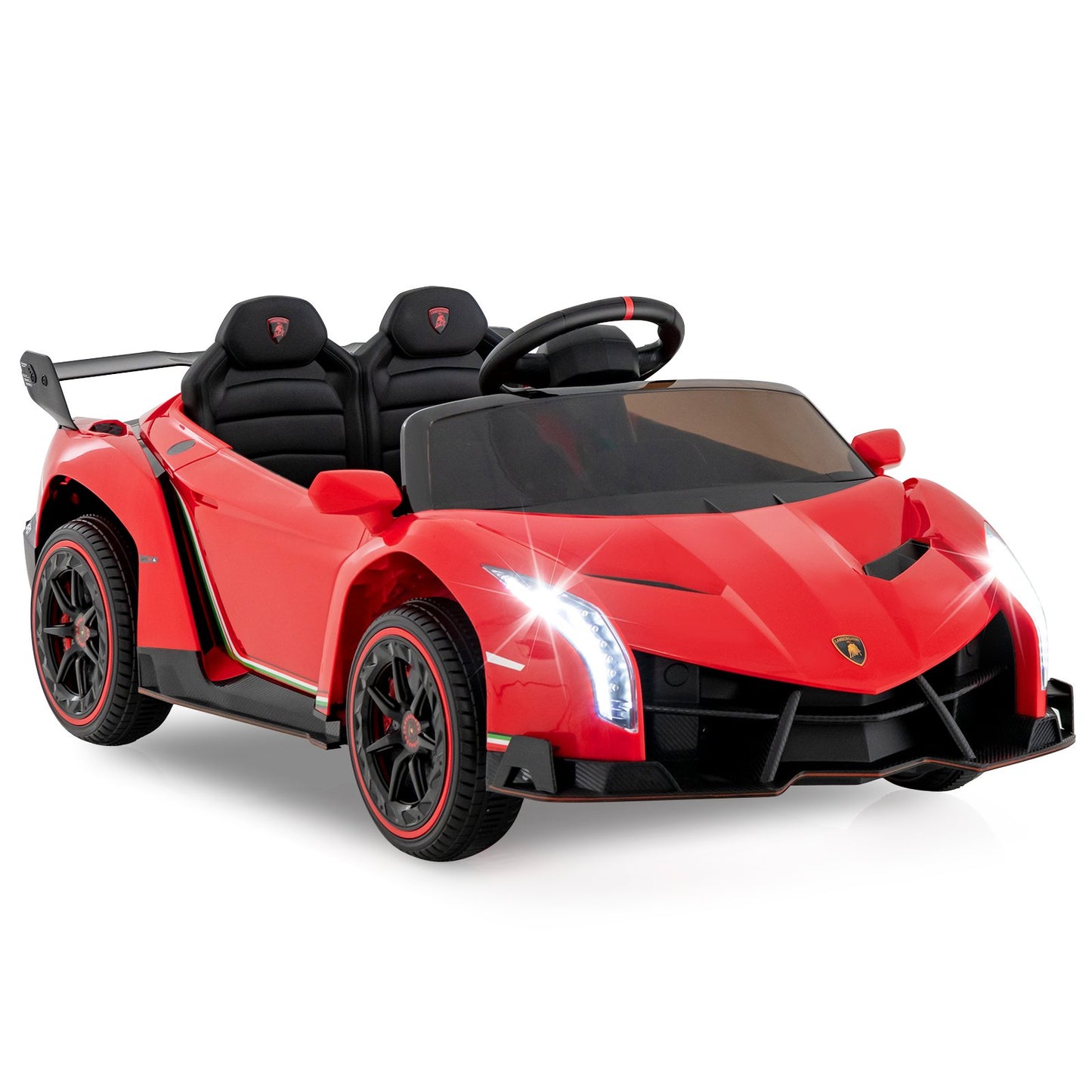 4WD Kids Ride On Sports Car Lamborghini with Taillights-Black