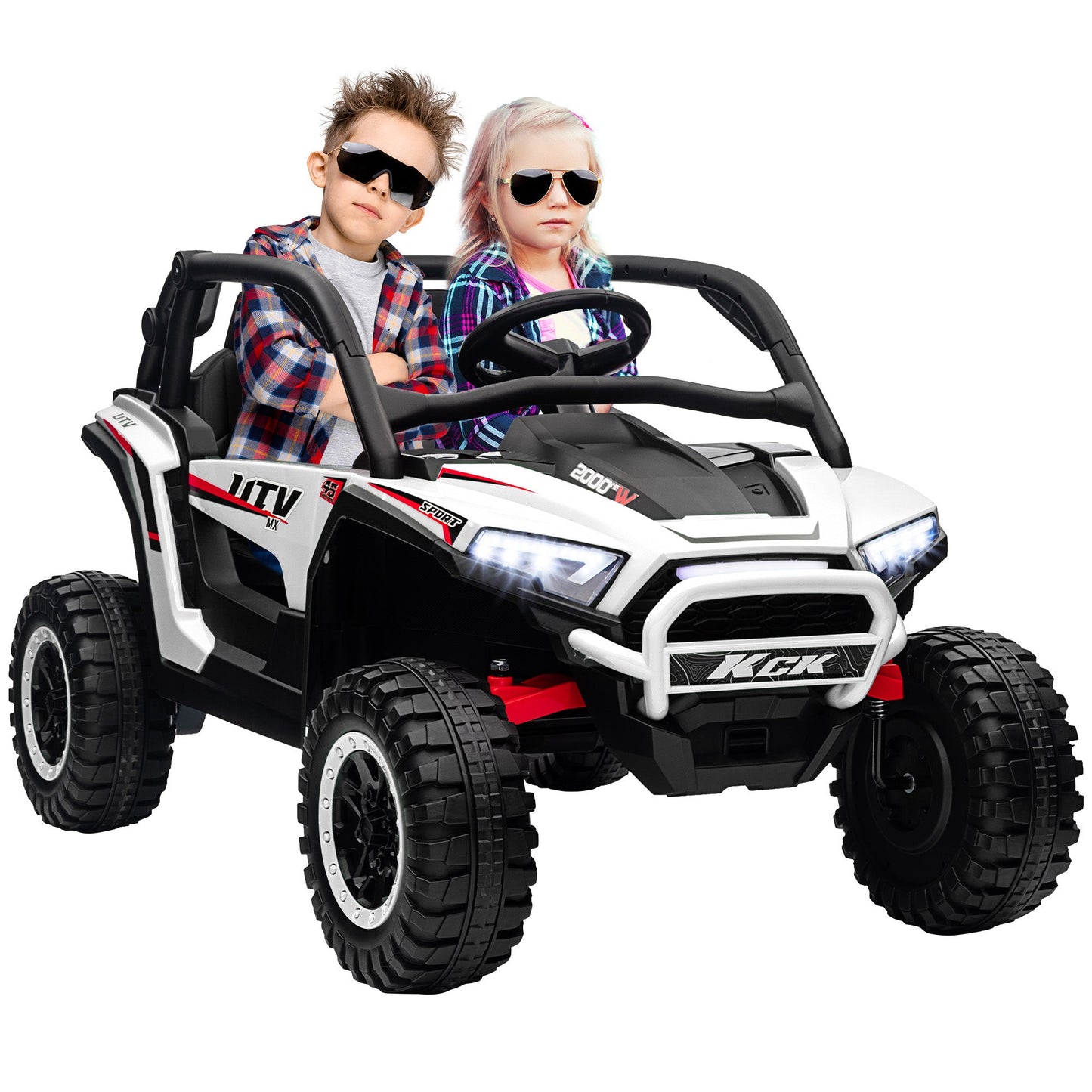 AIYAPLAY 2 Seater 24V 7AH Ride on Truck w/ Spring Suspension