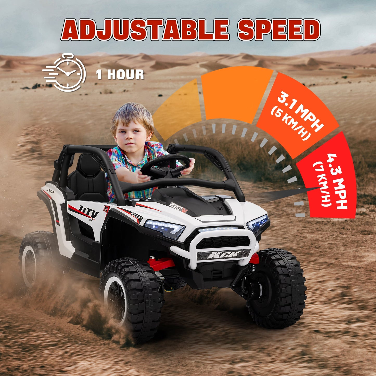 AIYAPLAY 2 Seater 24V 7AH Ride on Truck w/ Spring Suspension