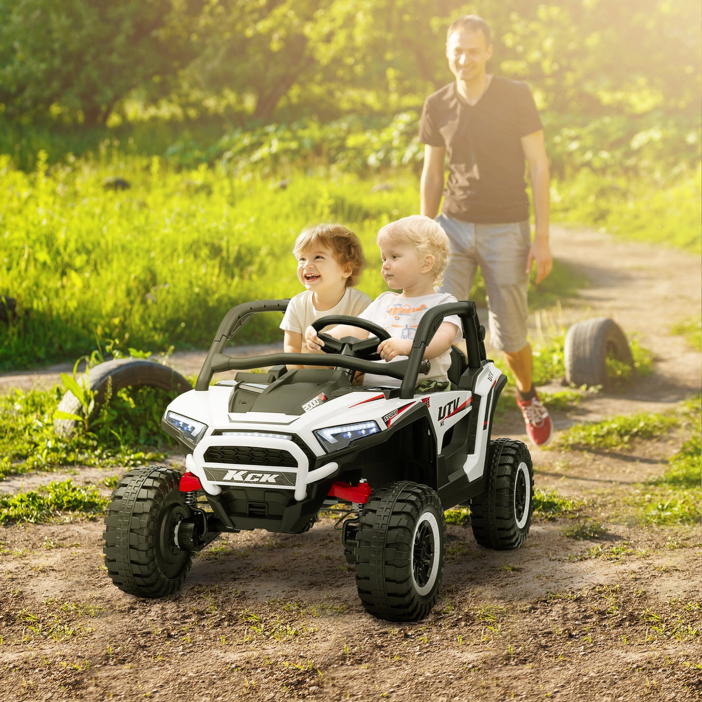 AIYAPLAY 2 Seater 24V 7AH Ride on Truck w/ Spring Suspension