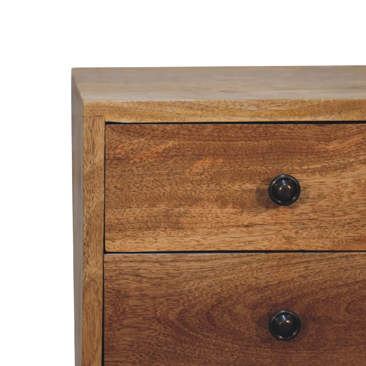 Artisan Furniture Solid Wood Mini 2 Drawer Oak-ish Bedside, Brown