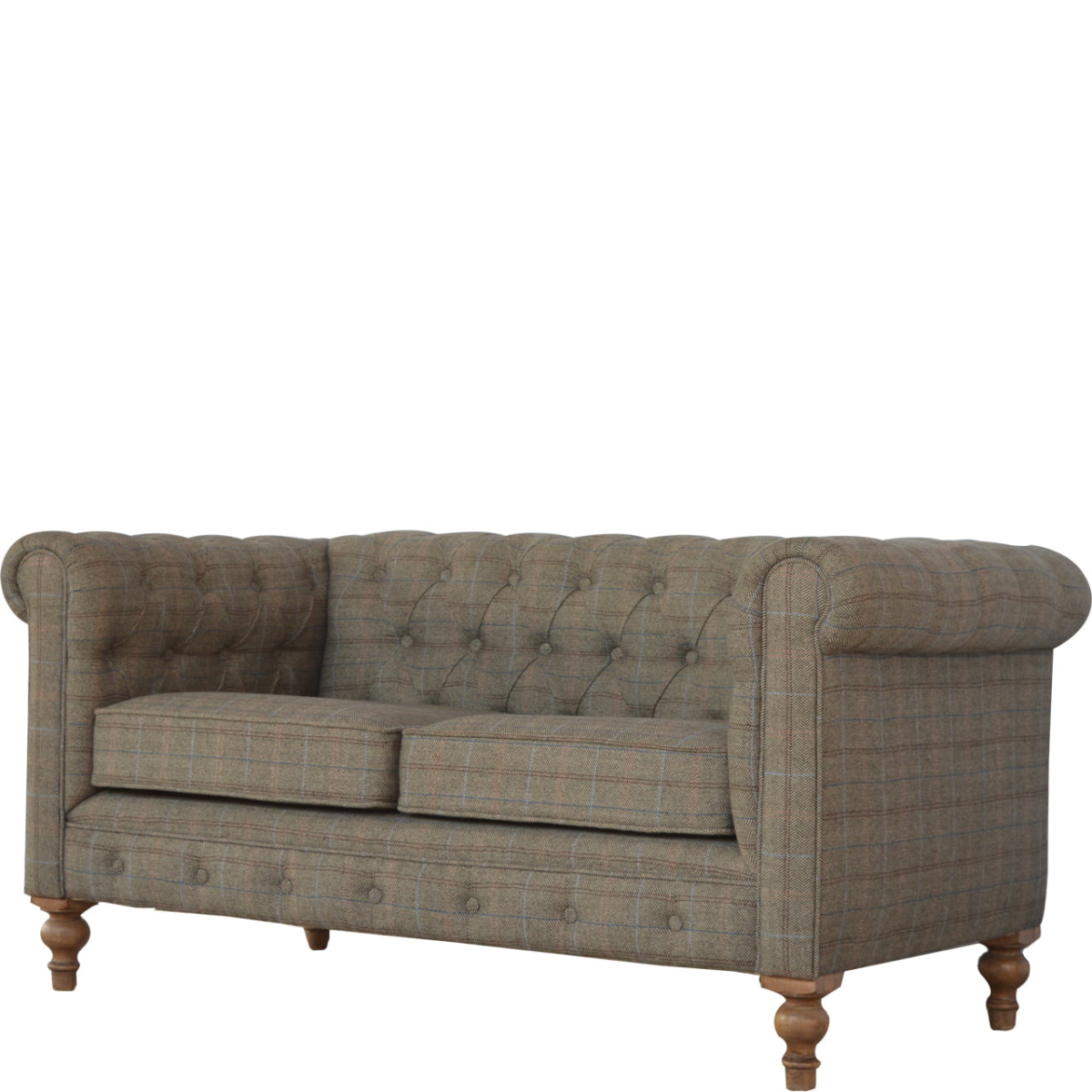 Artisan Furniture Solid Wood Multi Tweed 2 Seat Chesterfield