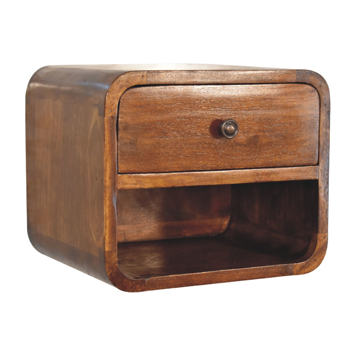 Artisan Furniture Solid Wood Mini Curve Floating Bedside