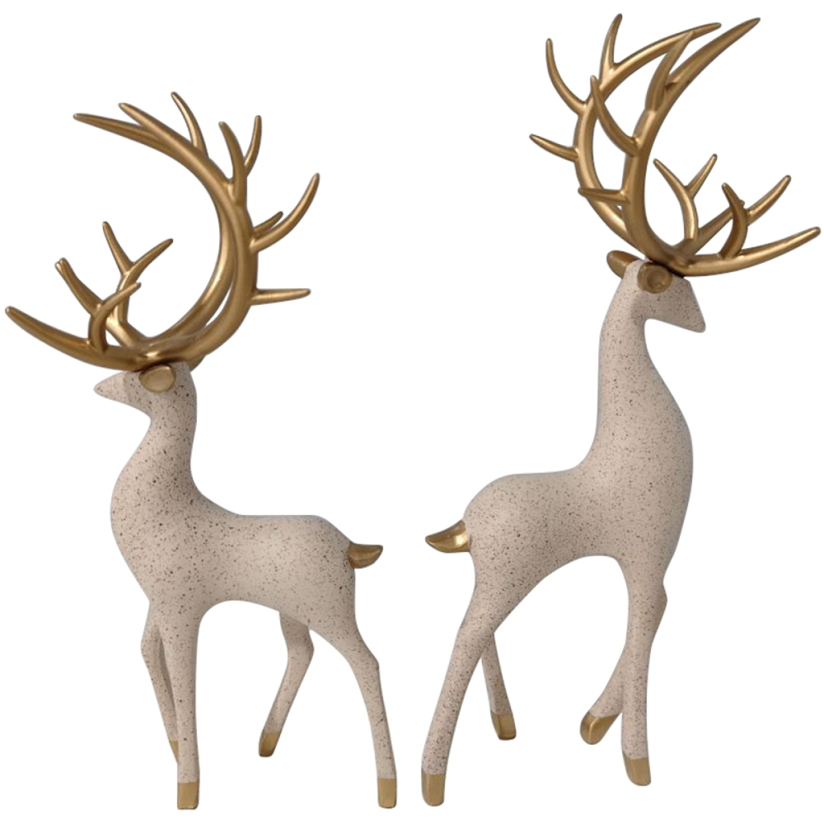 Deer Sculpture Decoration Animal Statue Reindeer Figurines Deer Statue Decor for Bedroom, Beige