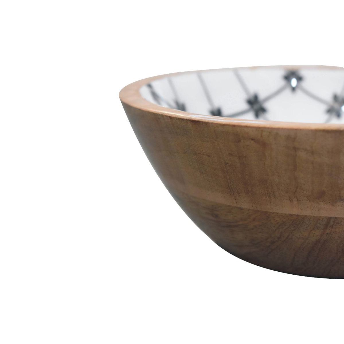 Artisan Furniture 2x Lacquered Flower Bowl Set, Oak-ish & Enamel coating