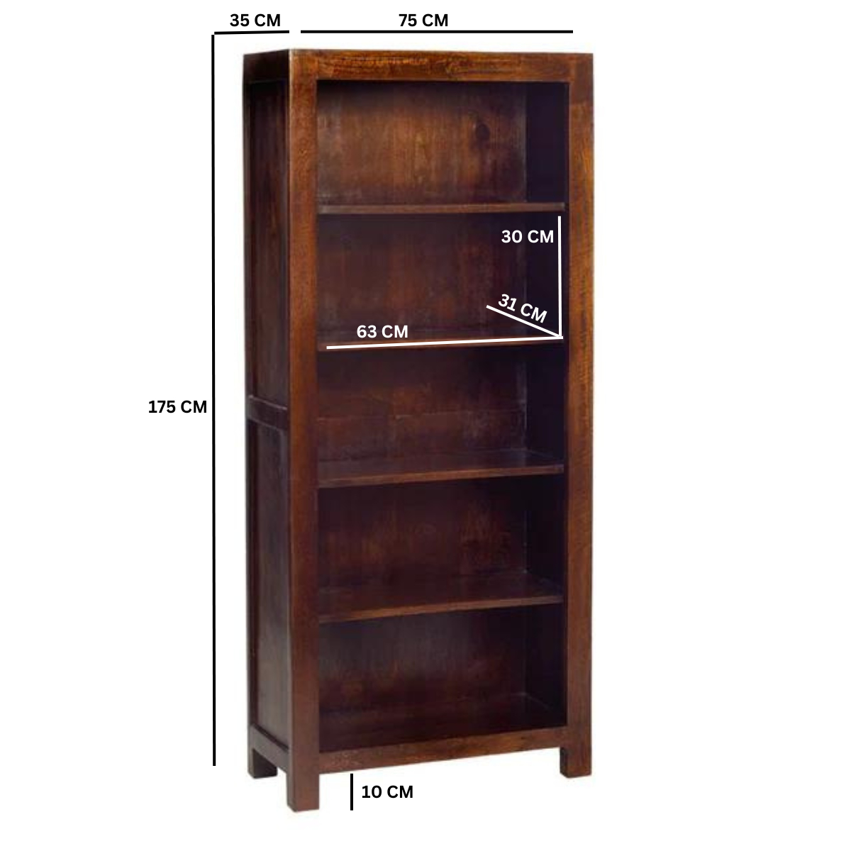 Toko Dark Mango Large Open Bookcase
