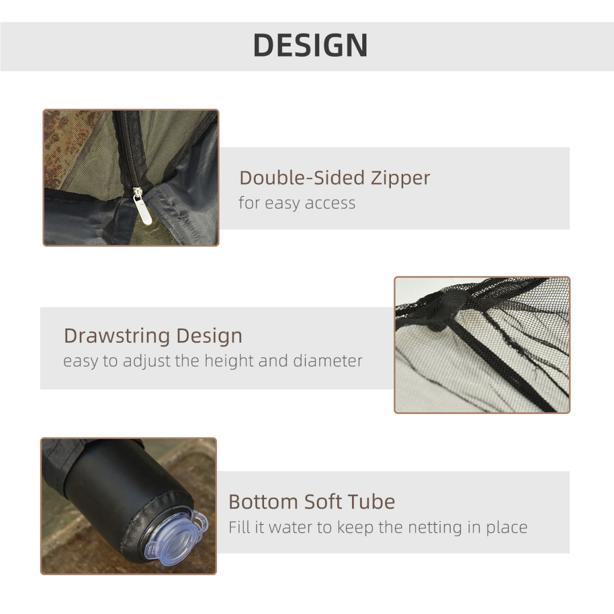 2.3 m Umbrella/Table Mosquito Net-Black