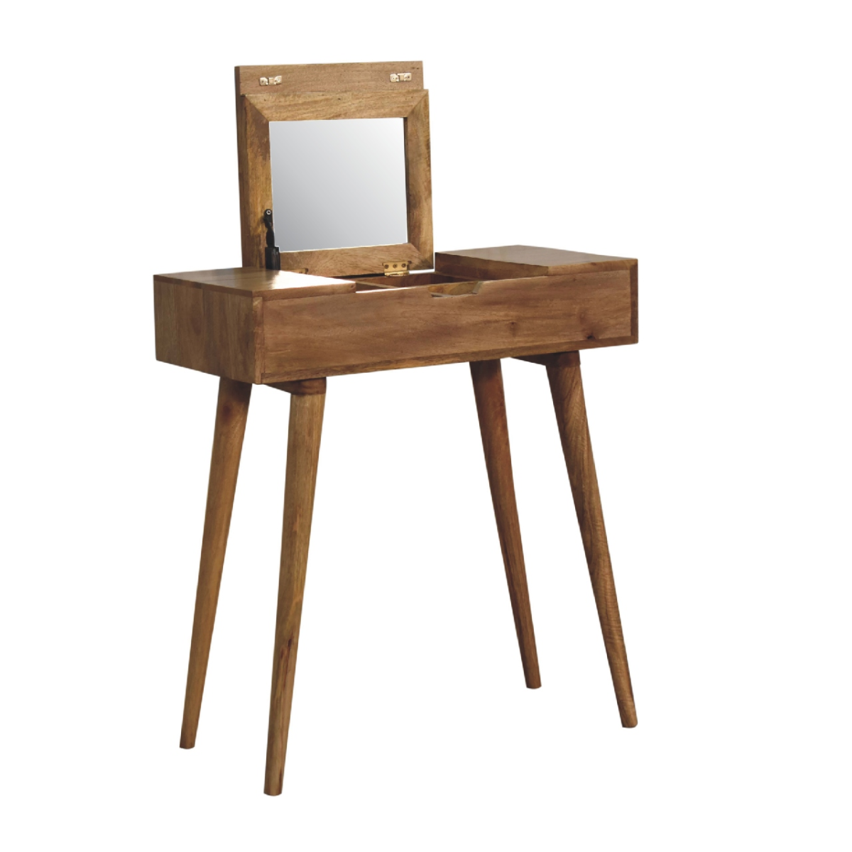Artisan Furniture Solid Wood Mini Oak-ish Dressing Table, 4 Storage 
78x70x35 cm