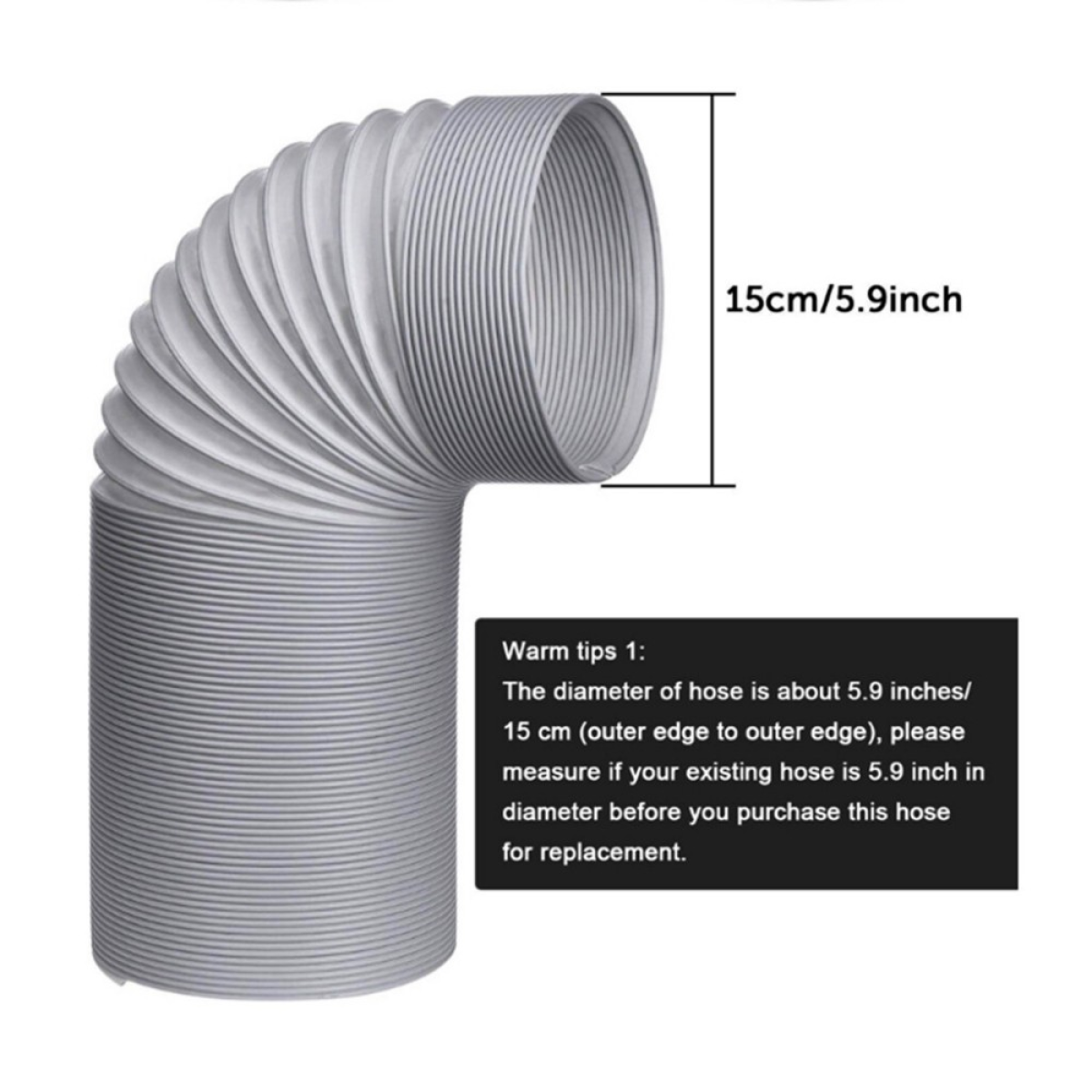 NEW 2M Flexible Air Conditioner Exhaust Pipe Vent Hose Duct Outlet UK