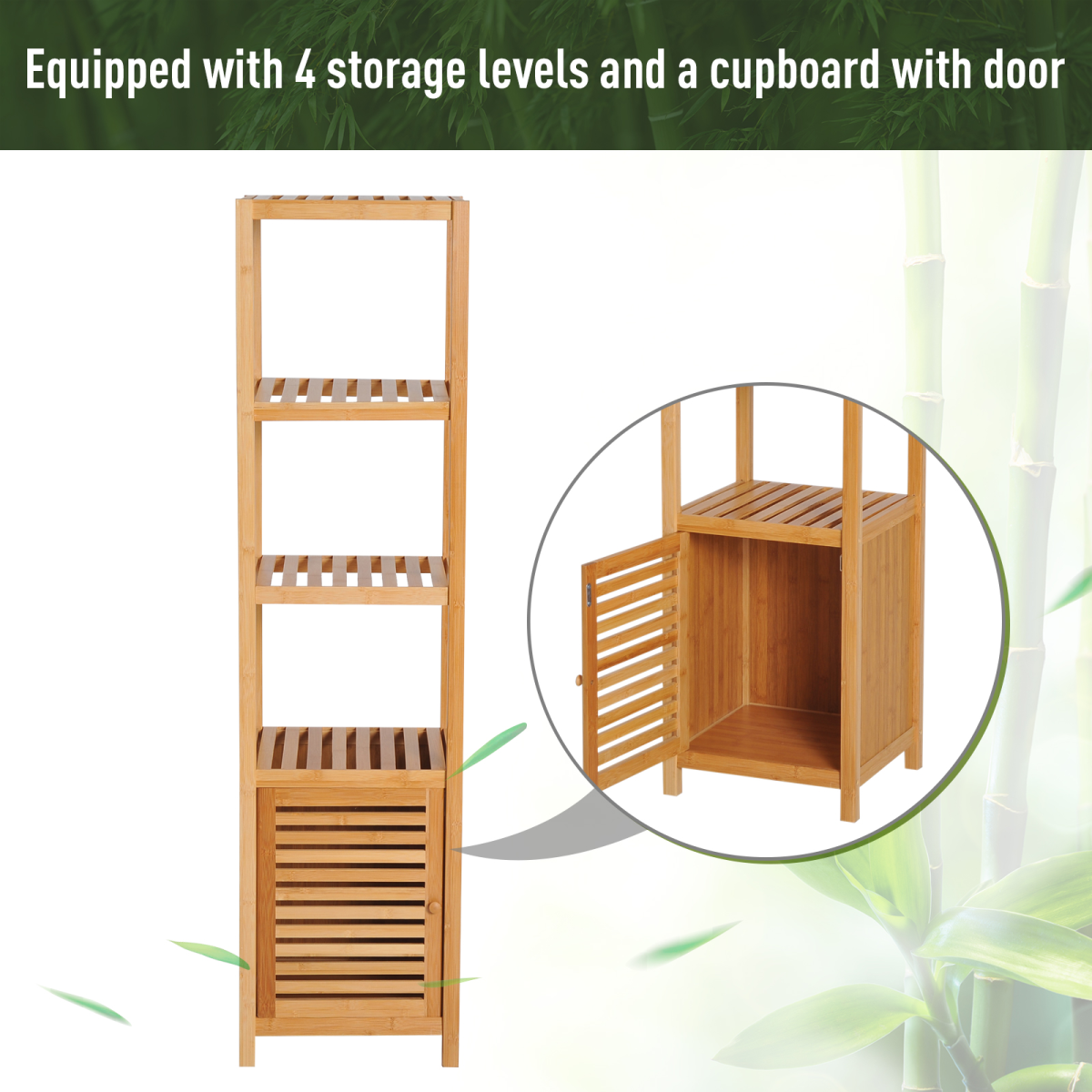 Storage Unit Freestanding Cabinet w/ Shelves Cupboard Organiser Bathroom