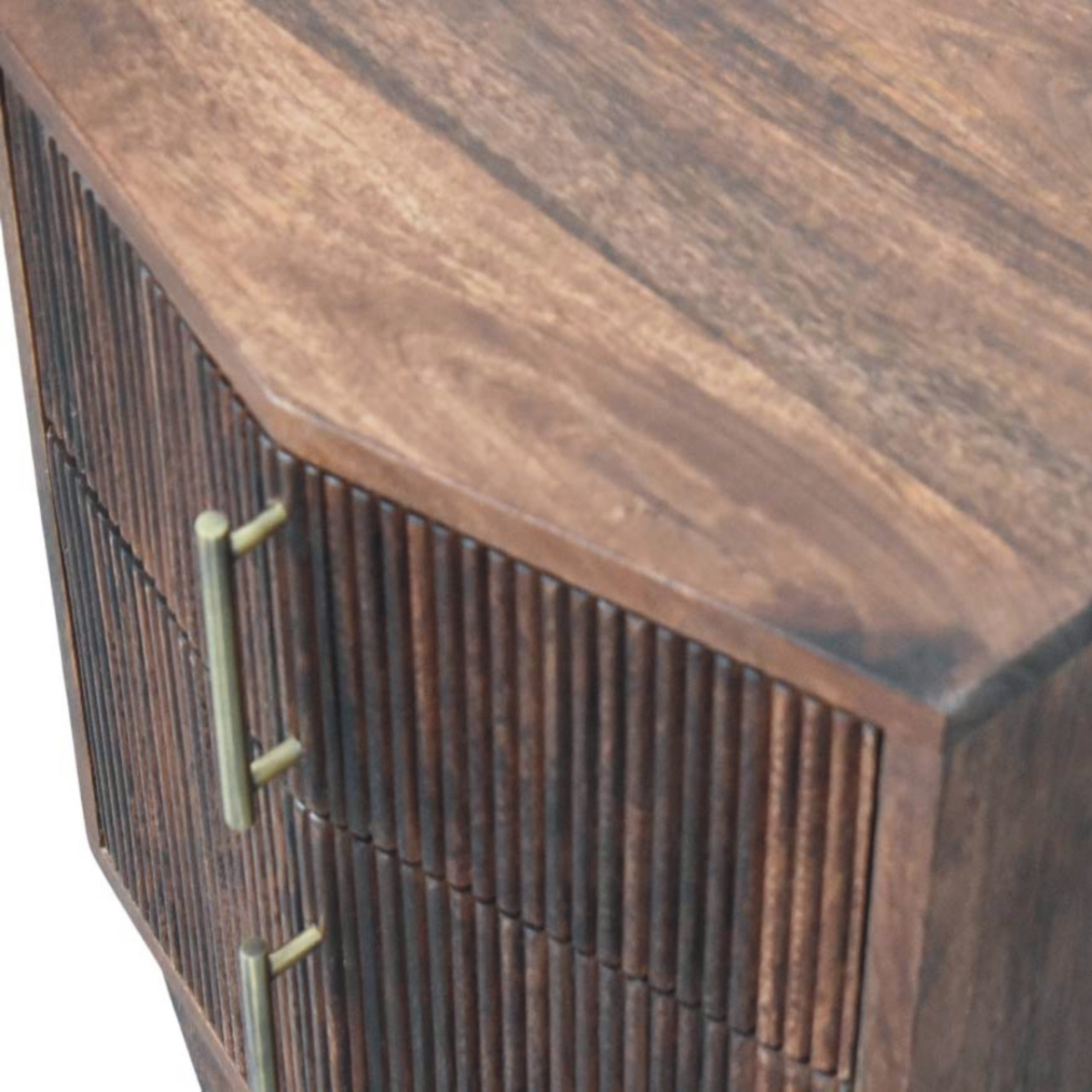 Artisan Furniture Solid Wood Harper Nightstand, 2 Drawers, Dark Brown