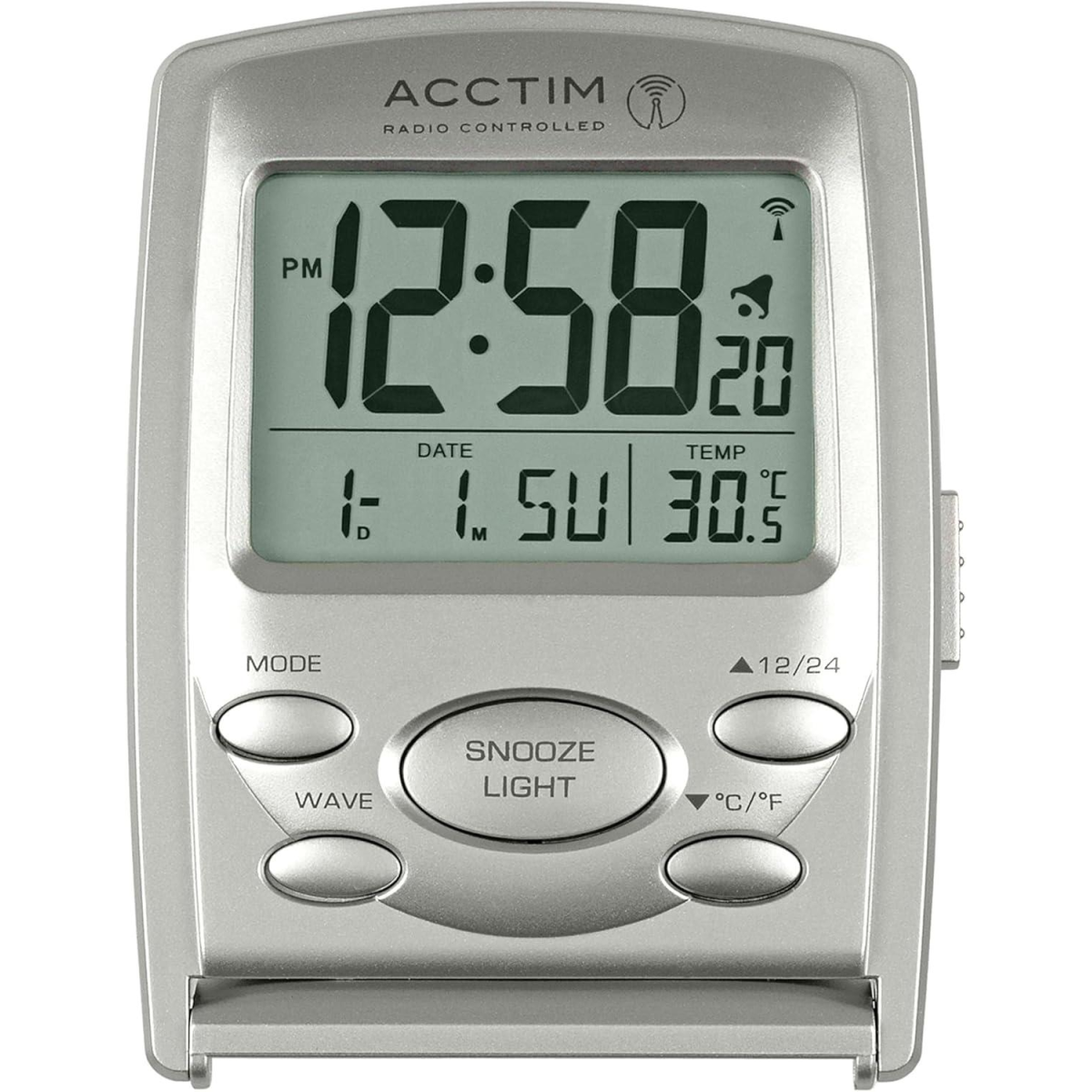 Acctim Vista MSF Radio Controlled Multi Function Digital Travel Alarm Clock
