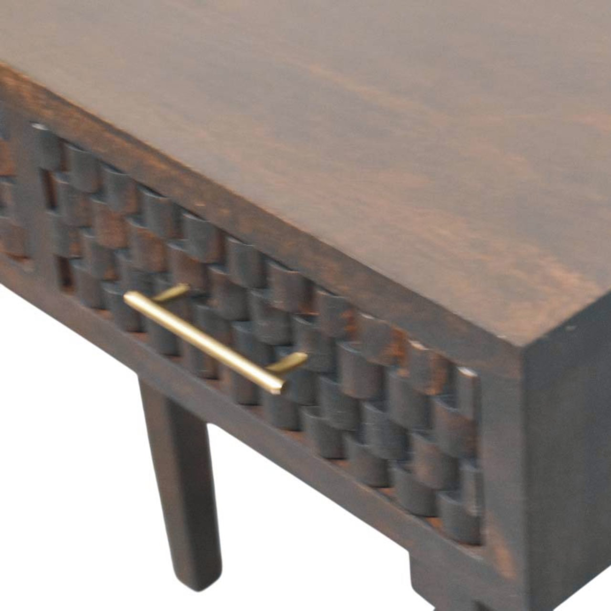 Artisan Furniture Solid Wood Arno Console Table, 2 Drawers, Dark Brown