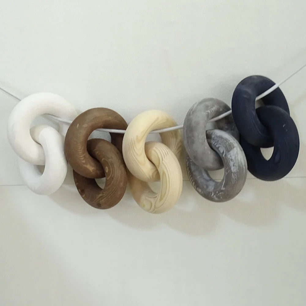 Handmade Wooden Chain Link Decor - Unique Rustic Style for Home