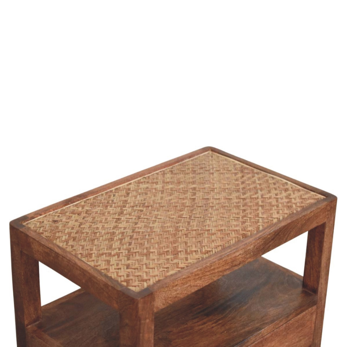 Artisan Furniture Solid Wood The Caldera Bedside Stand, 1 Drawer, 1 Shelf, Brown