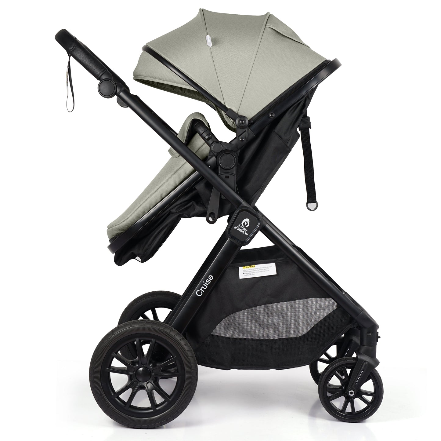For Your Little One Cruise 3 In 1 Travel System With Car Seat And ISOFIX Base - Pebble Sage (Free Cupholder And Seat Liner Included!)