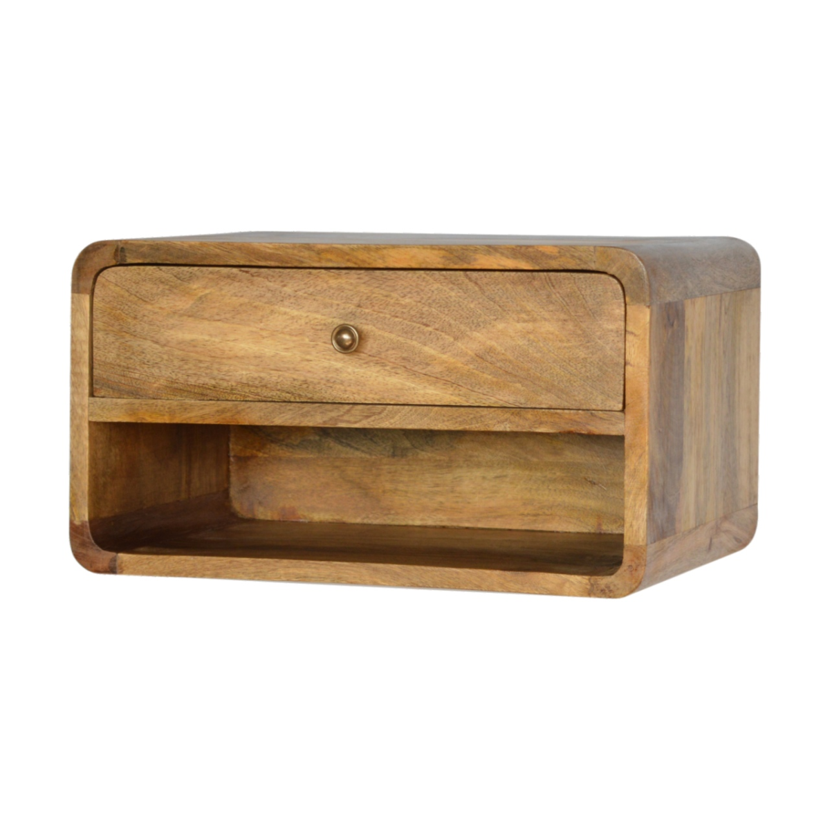 Artisan Furniture Solid Wood Floating Curve Open Slot Bedside
