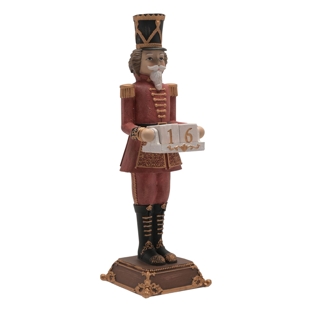 Soldier Holding a Tray with Numbers in Polyresin