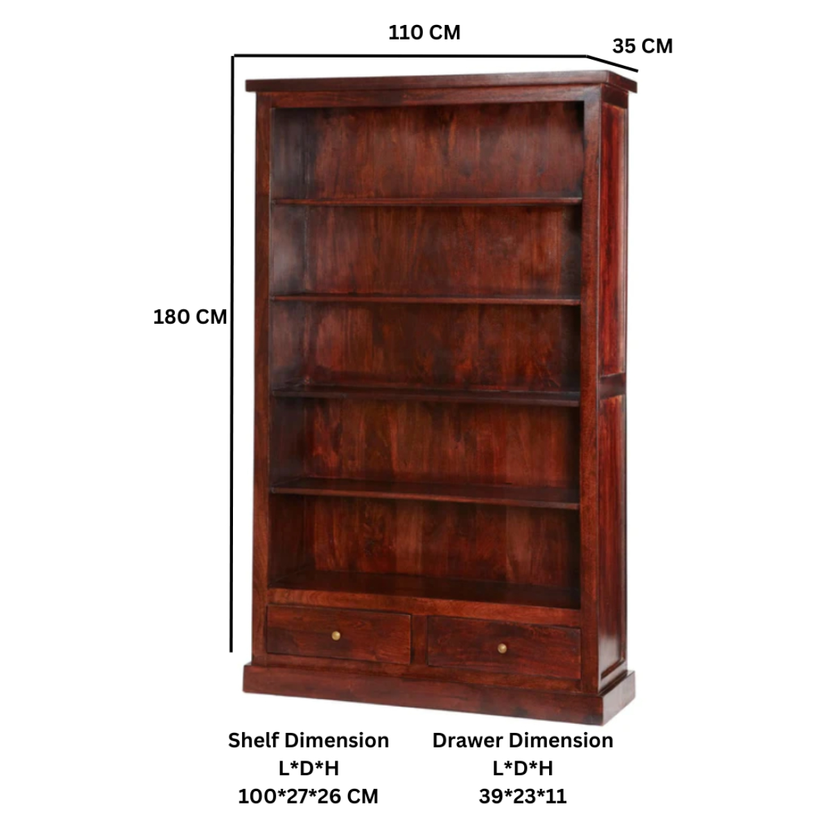 Jaipur Dark Mango Large Bookcase