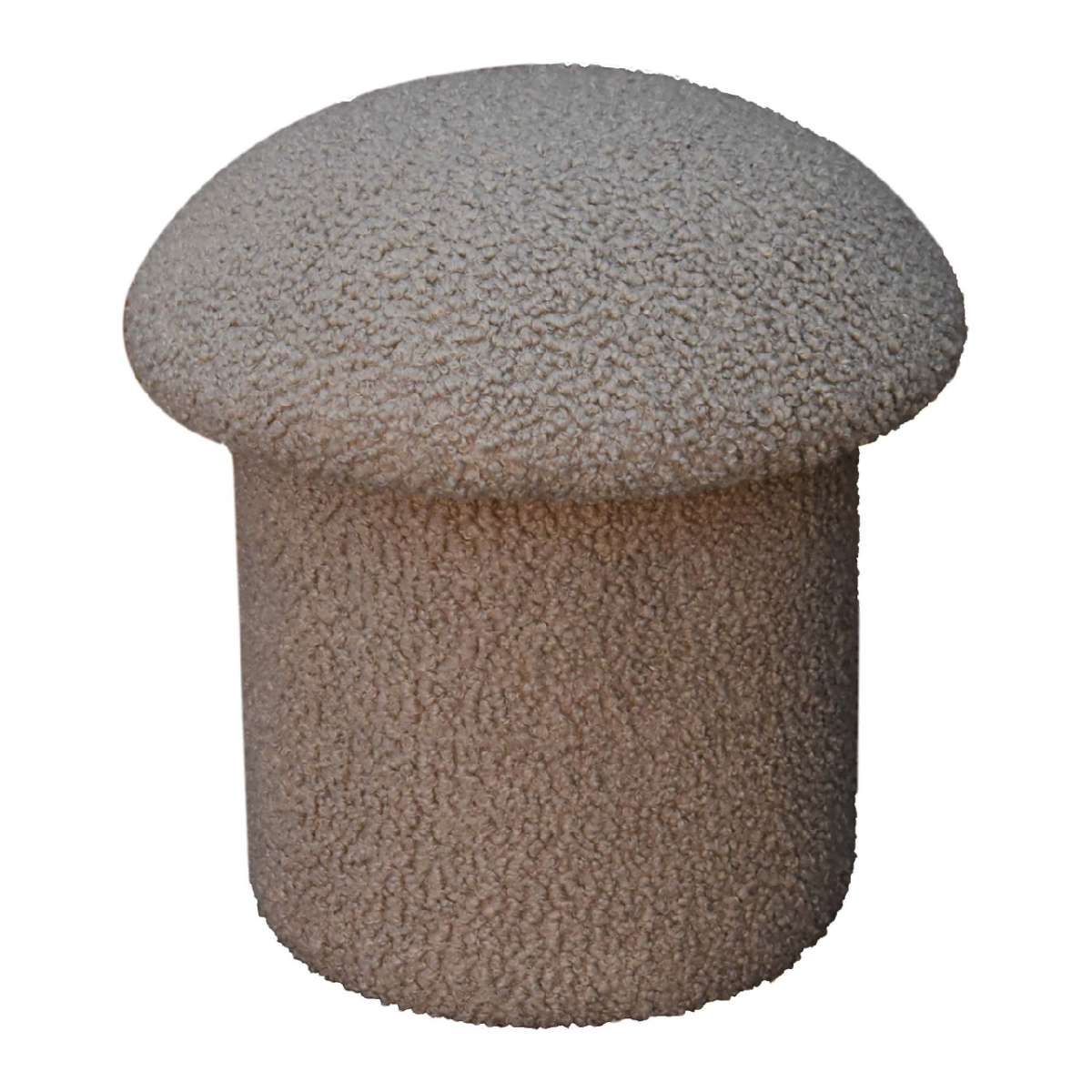 Artisan Furniture Solid Mango Wood Mud Boucle Mushroom Footstool