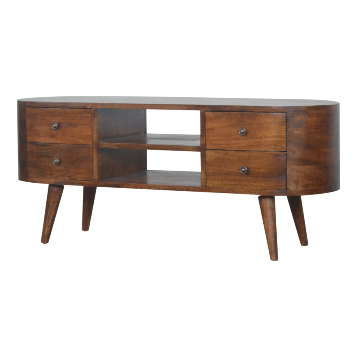 Artisan Furniture Solid Wood Chestnut Rounded Entertainment Unit