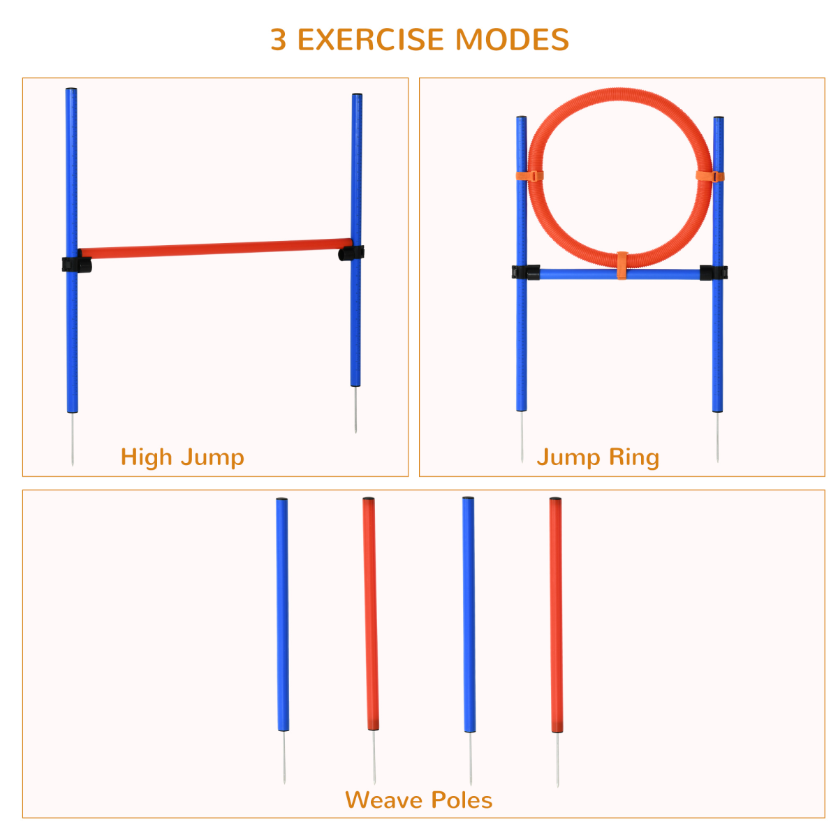 Pet Agility Set Training Play Kit Dog Jump Hoop Poles Tunnel Obedience Equipment
