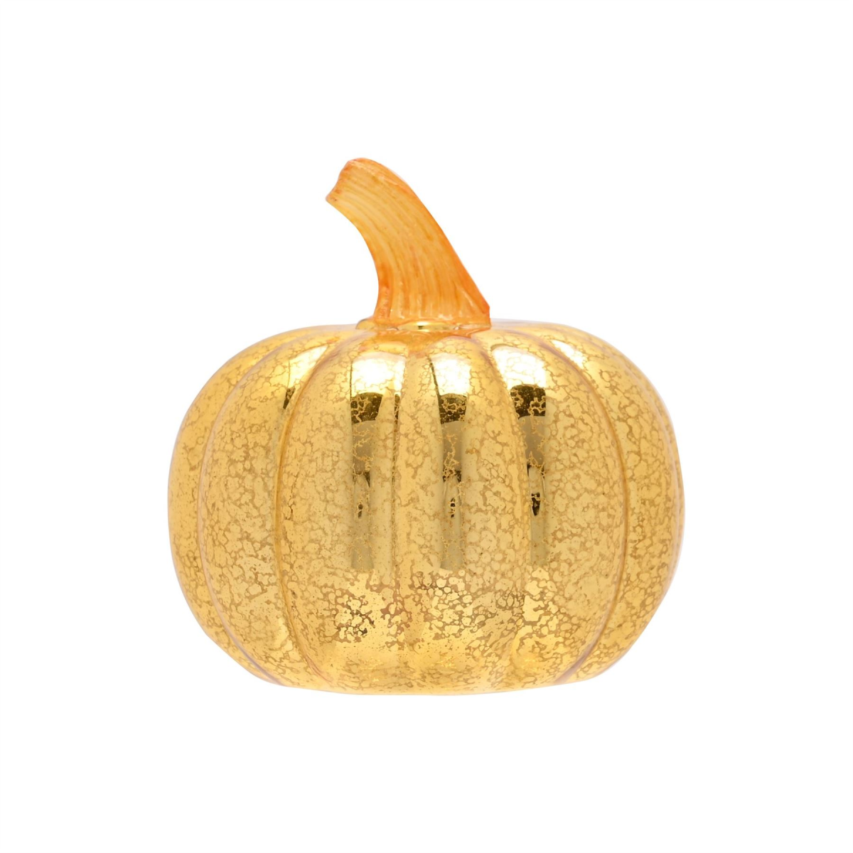 Gold Glass Pumpkin LED Lantern Medium