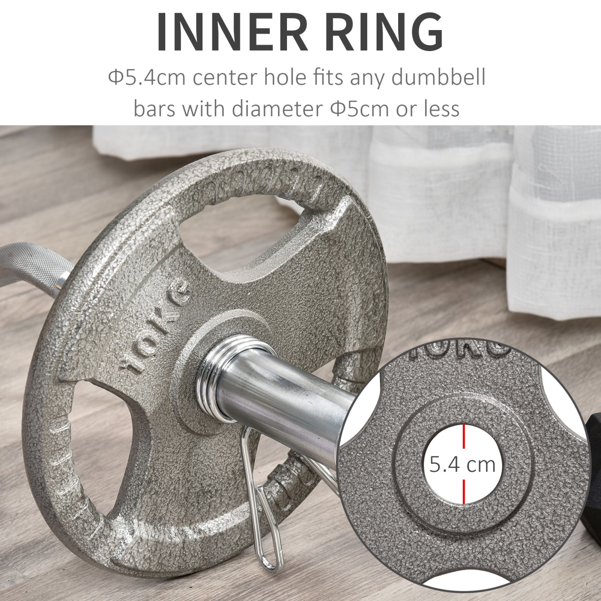2" Olympic Weight Plates Set of 2 for Strength Training with Weight 2 x 10kg