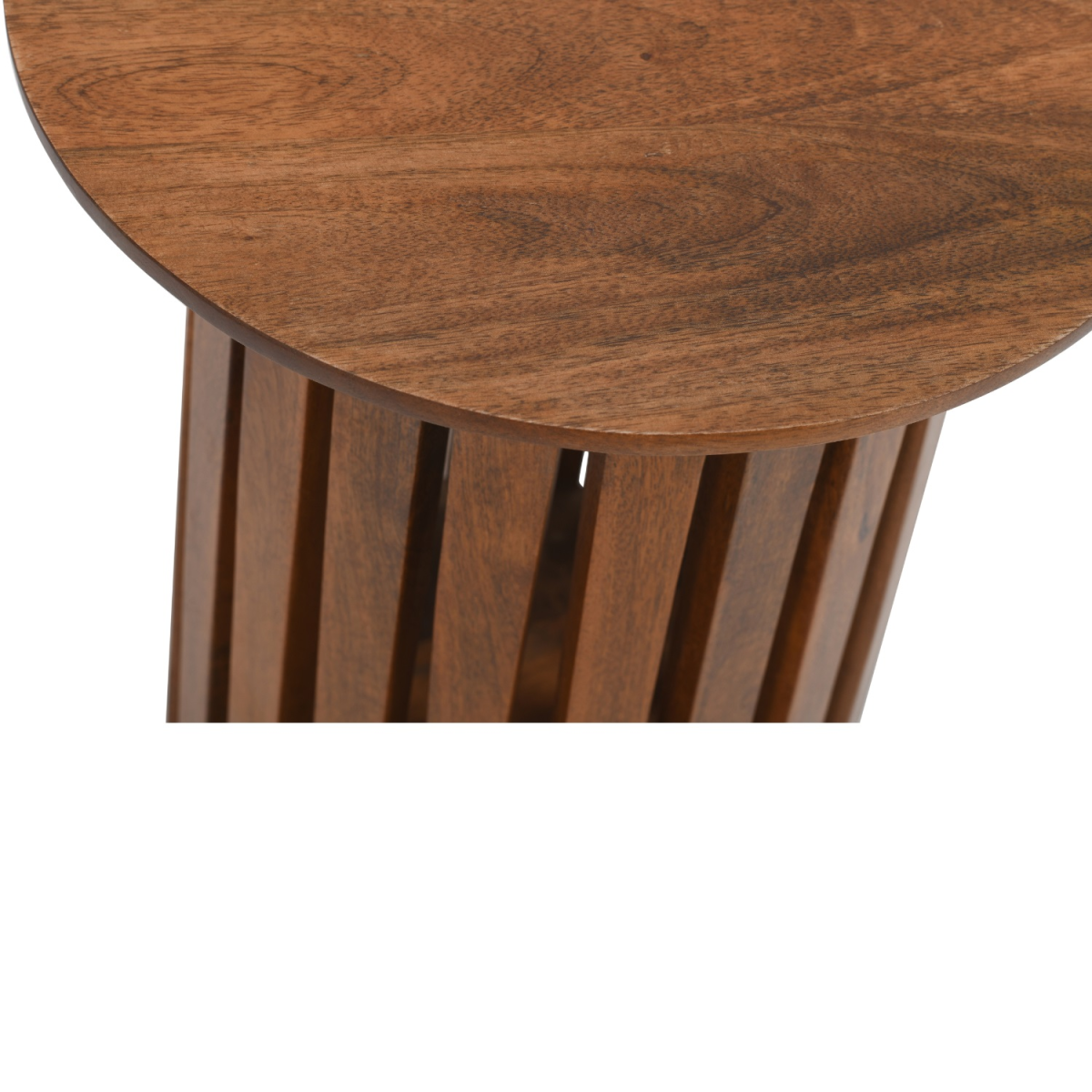 Slatted Mango Wood Side Table