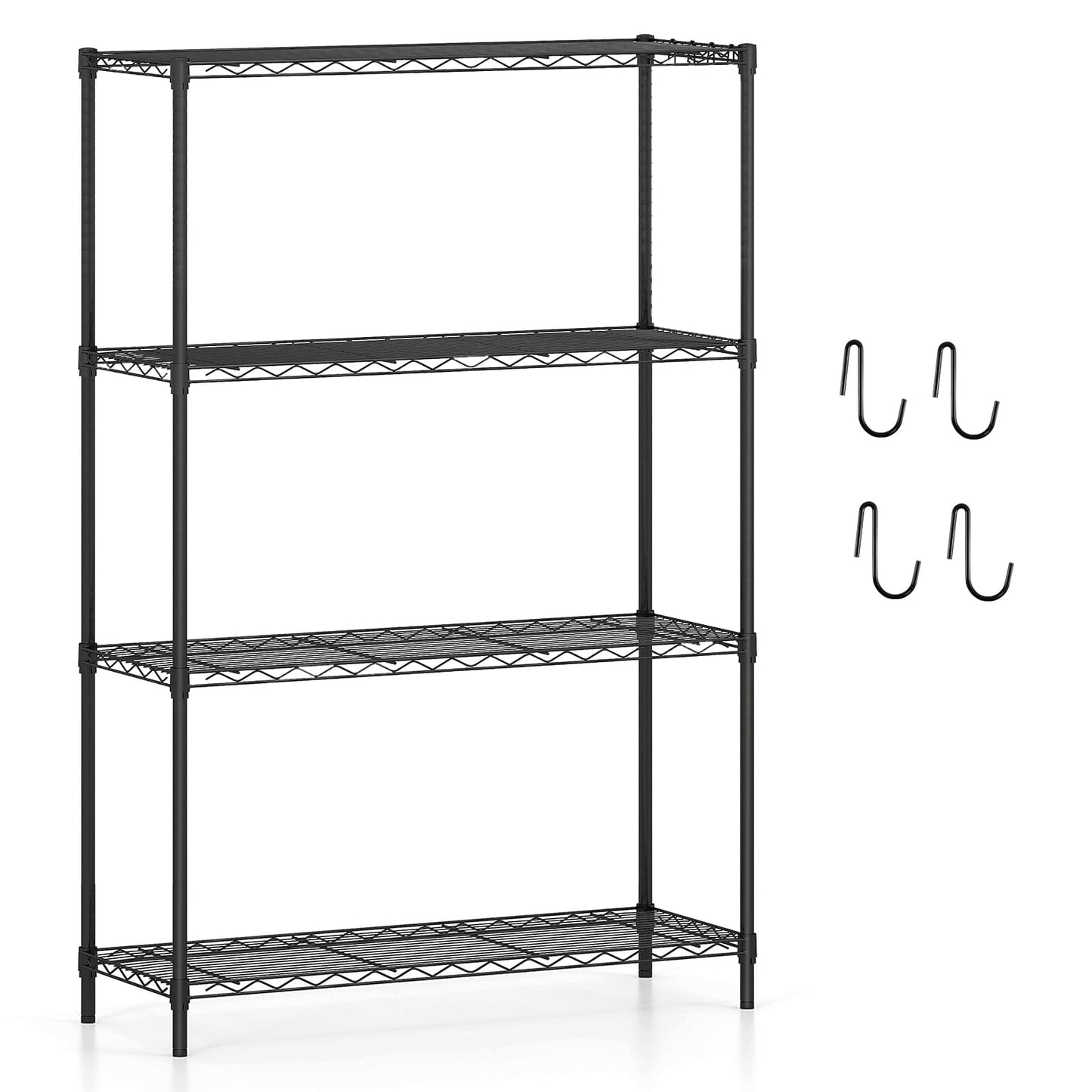3/4/5/6-Tier Wire Shelving Unit Adjustable Metal Storage Shelves with V-shaped Shelving Rack-5-Tier-M