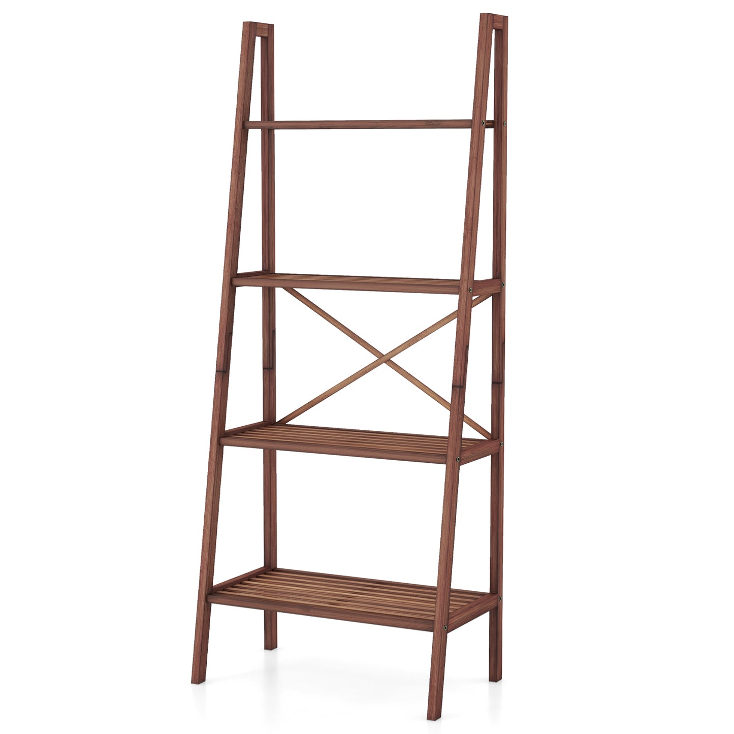 4-Tier Freestanding Bookcase with Anti-Toppling Device for Living Room-Natural