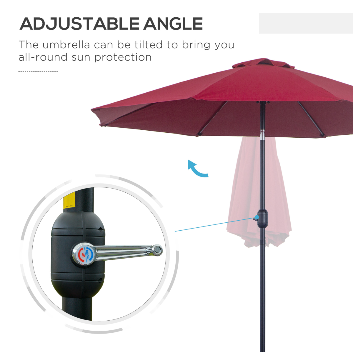 Outsunny ?2.6M Umbrella Parasol-Red