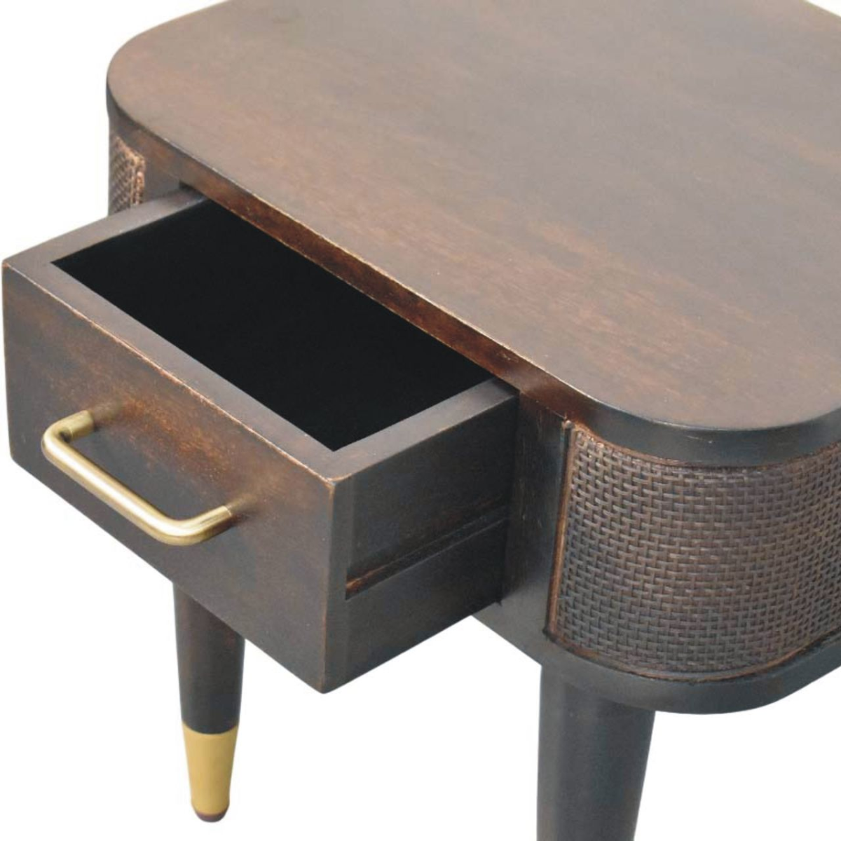 Artisan Furniture Solid Wood Belmont Bedside, 1 Drawer, Dark Brown