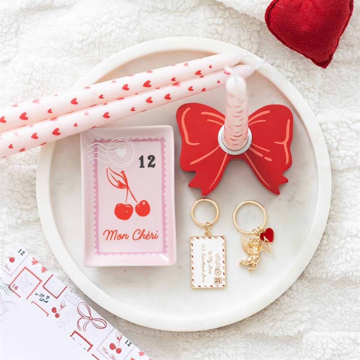 Cherry Postage Stamp Trinket Dish