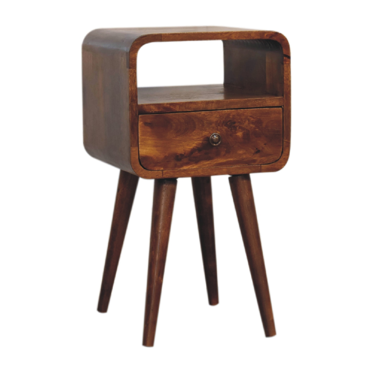 Artisan Furniture Solid Wood Mini Chestnut Curve Open Bedside