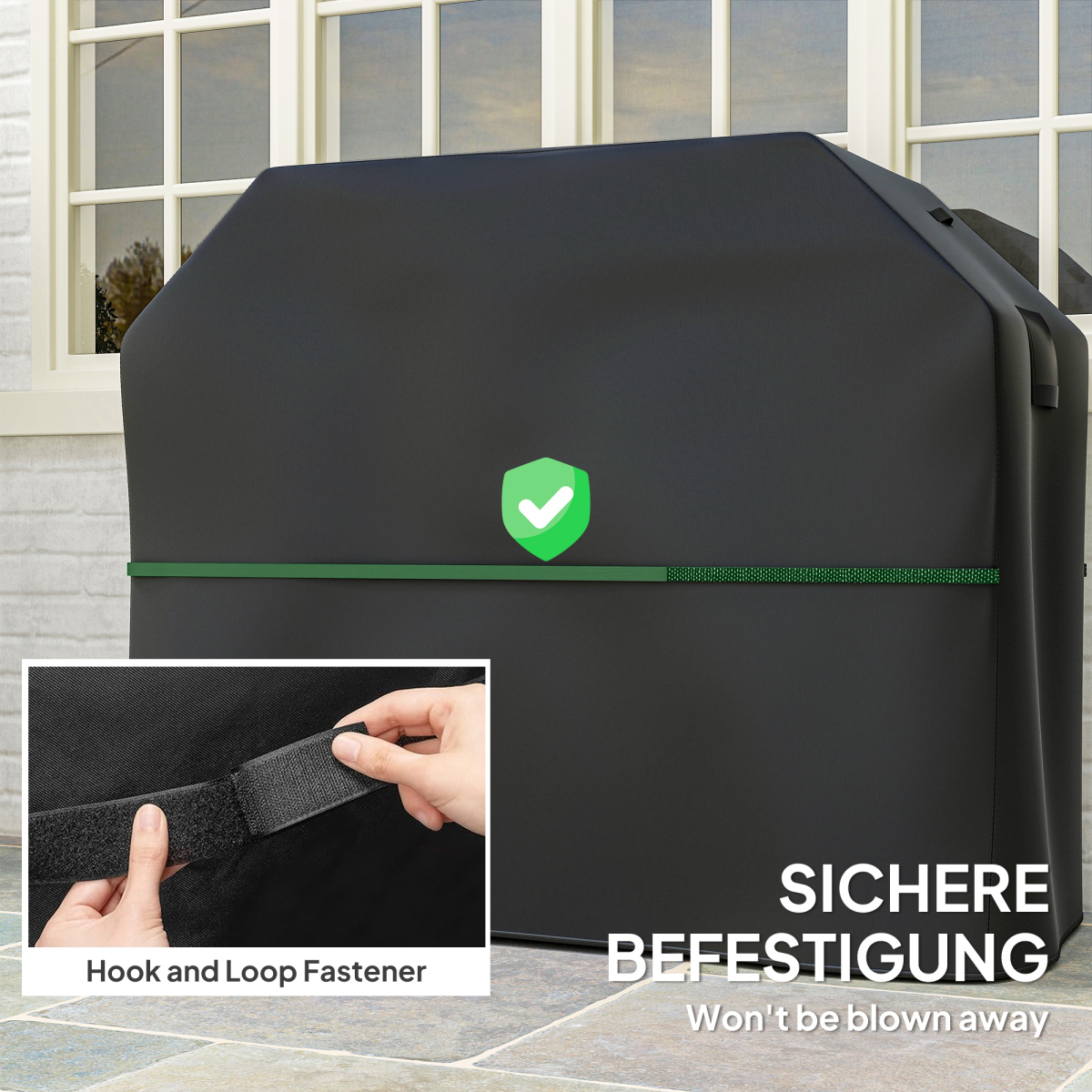 Outsunny Barbecue Cover, Waterproof UPF30+ Rip-Proof, 147 x 61 x 122 cm