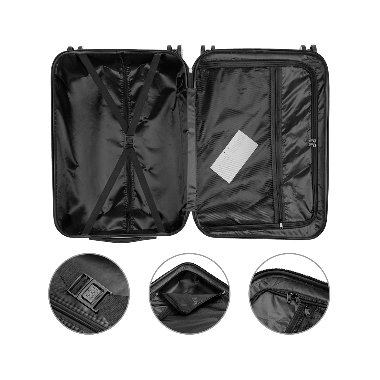 3 Pcs Suitcase Lightweight ABS Carry-on Hand Luggage 4 Spinner Wheels Trolley Case