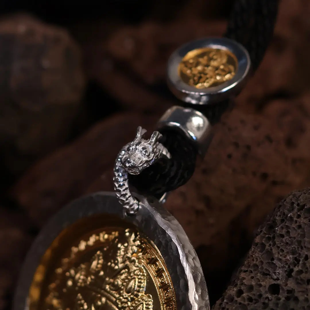 Yellow Jambhala Black Cord Necklace-30g