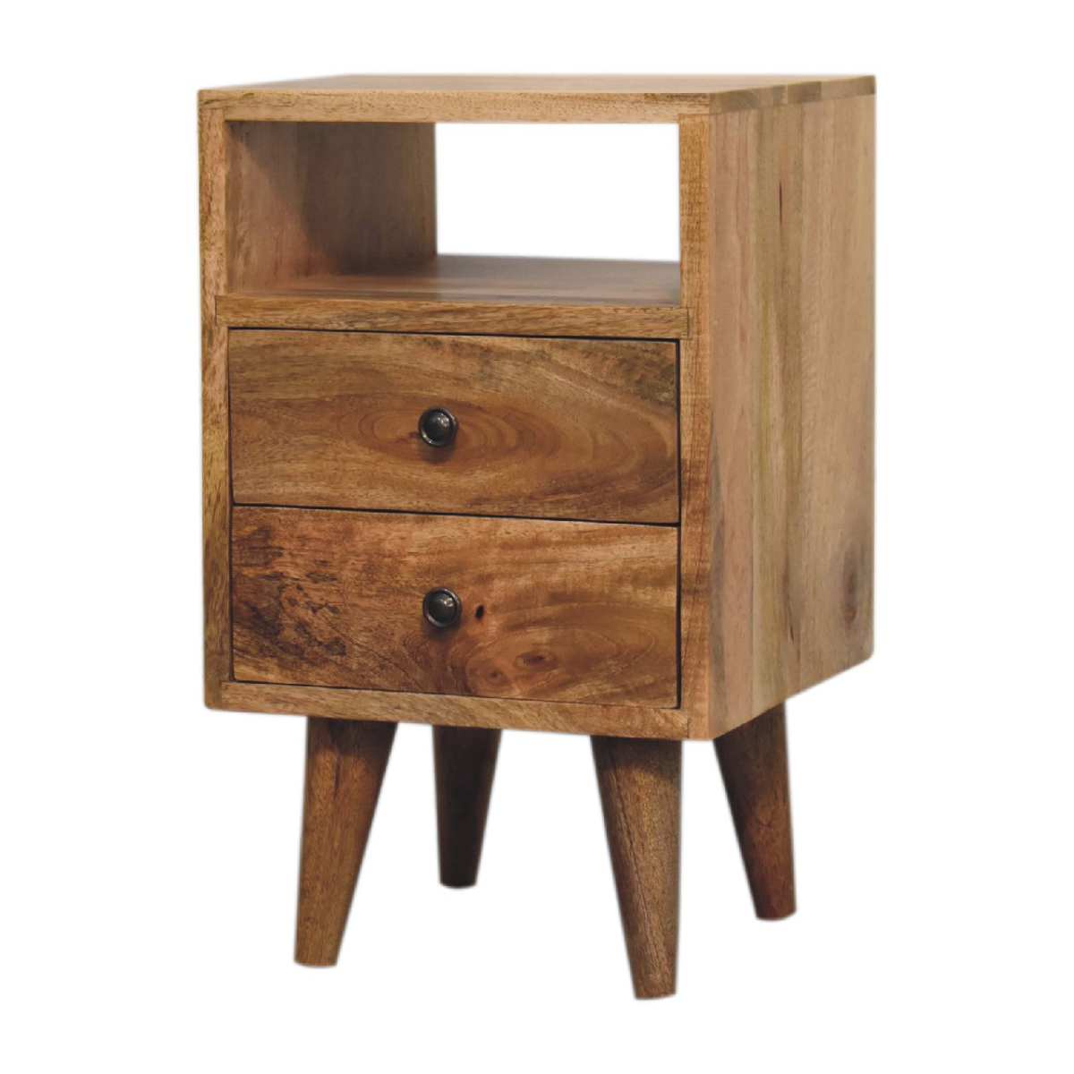 Artisan Furniture Solid Wood Mini Oak-ish Classic Open Bedside