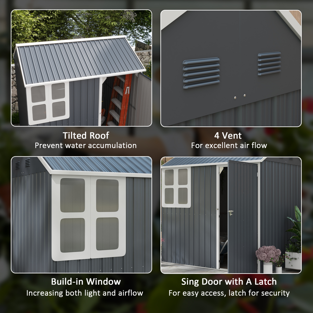 Galvanised Steel Storage Shed - Durable Design & Ample Space 7x6ft