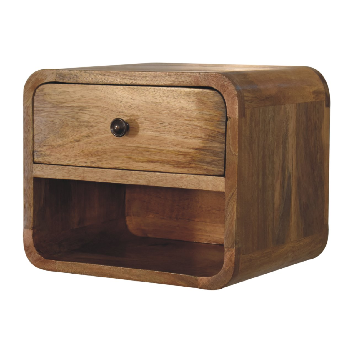 Artisan Furniture Solid Wood Mini Oak-ish Floating Open Bedside