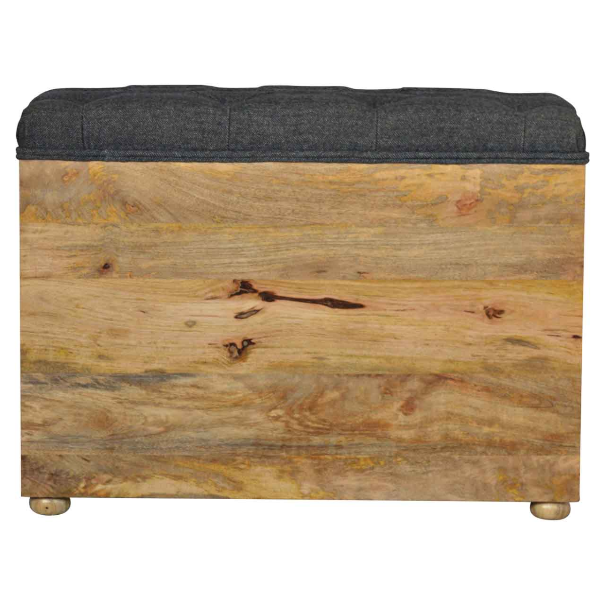 Artisan Furniture Solid Wood Black Tweed 1 Drawer Bench
