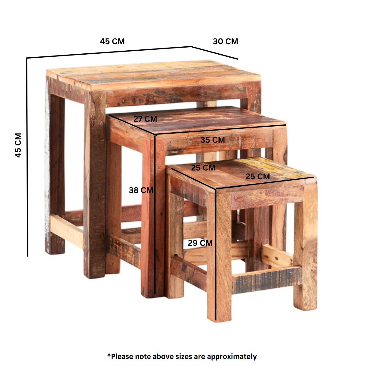 Coastal  Nest Of 3 Tables