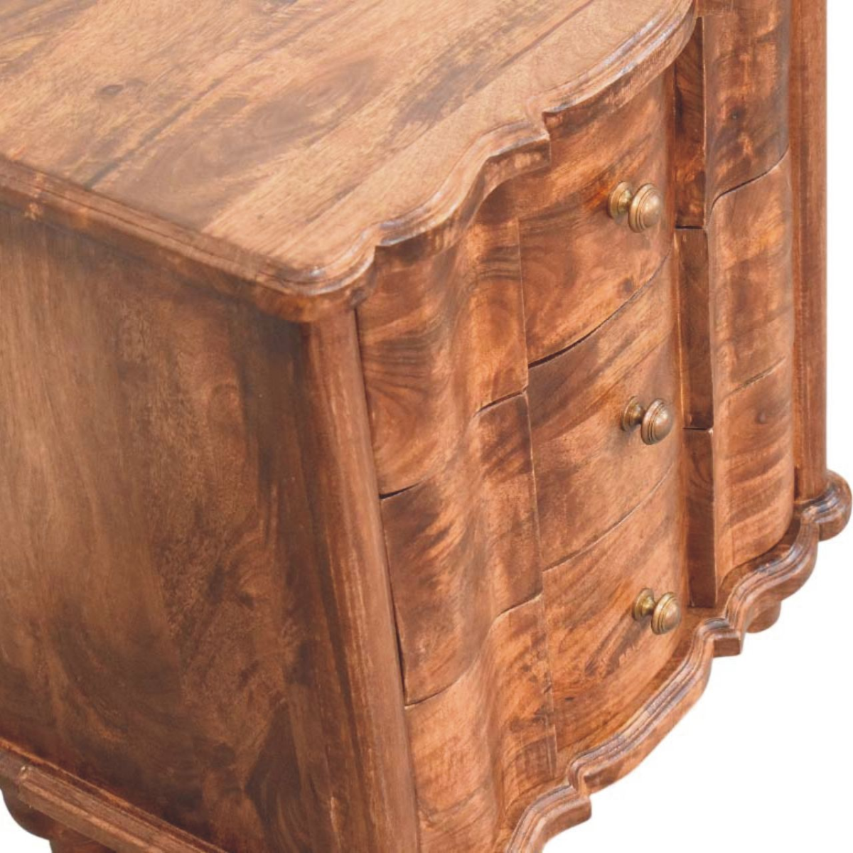 Artisan Furniture Solid Wood Valencia Bedside, 3 Drawers, Brown