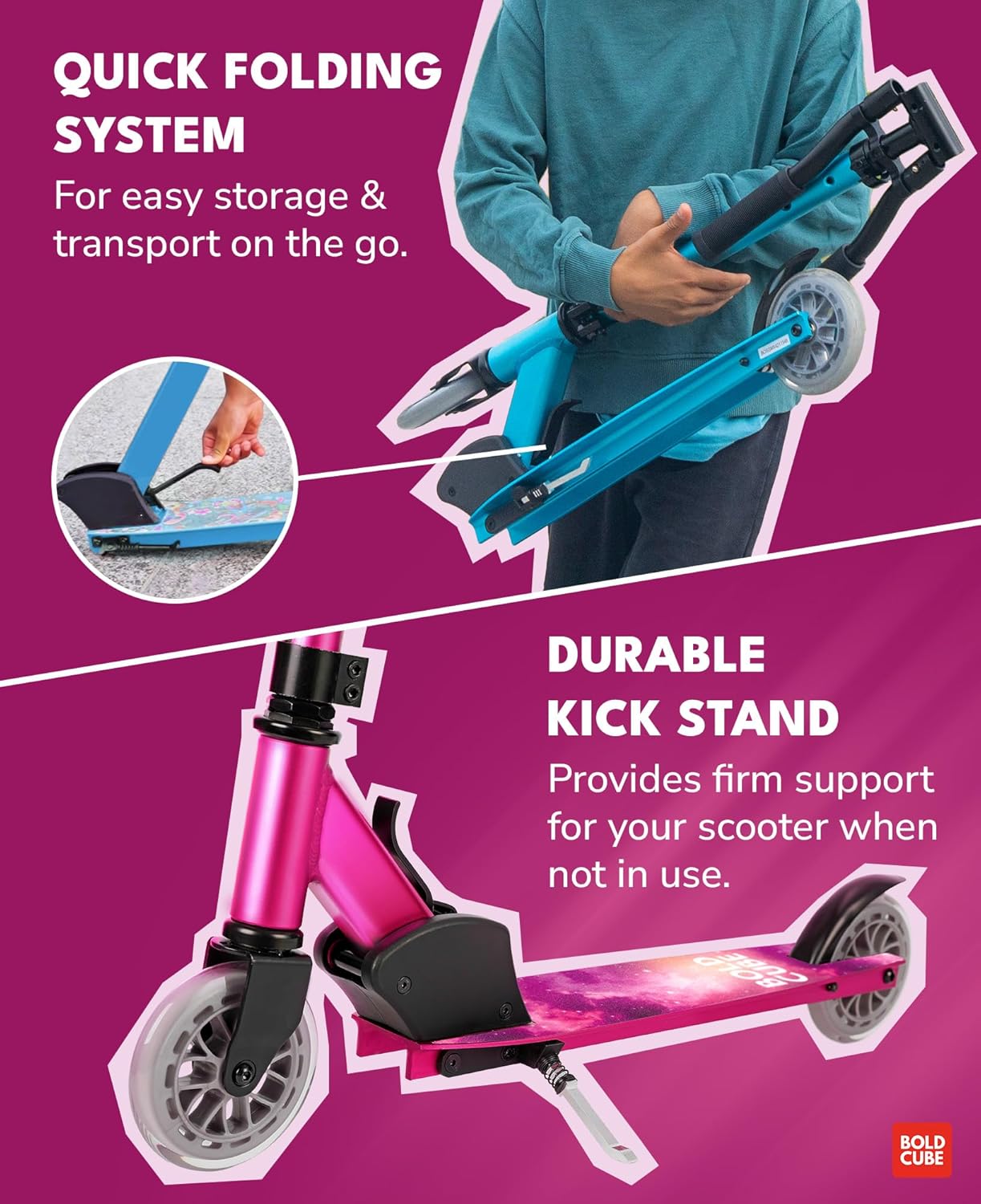 Fuchsia - Deluxe 2 Wheel Scooter