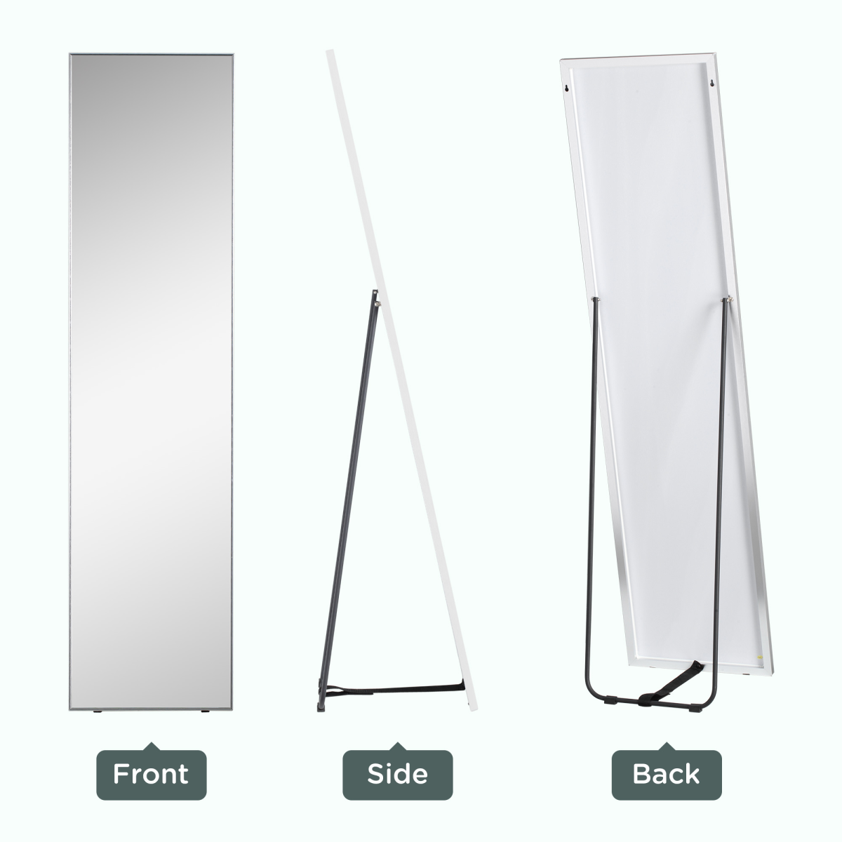 Full Length Mirror Dressing Mirror Wall-Mounted Entryway Black Frame