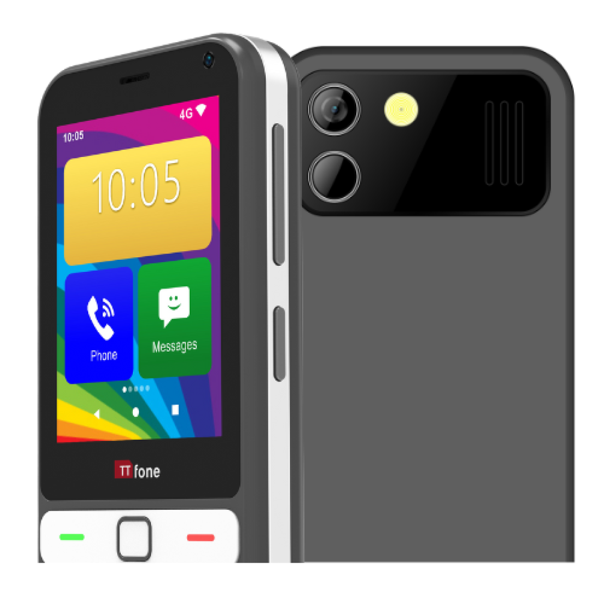 TTfone TT280  Simple 4G Dual SIM Bar Phone with Android, 2.8" Touchscreen, Keypad, 2MP Camera, USB-C - Easy to Use Unlocked Mobile (with USB Cable and EE Sim Card)
