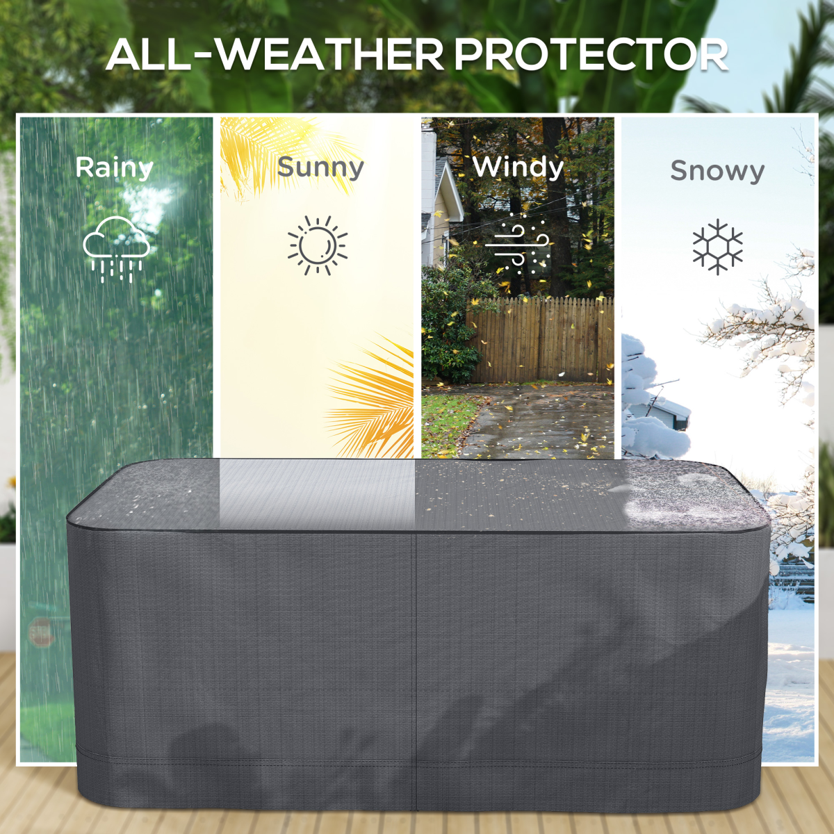 Garden 2-3 Seater Sofa Cover Furniture Water Resistant All-weather Grey