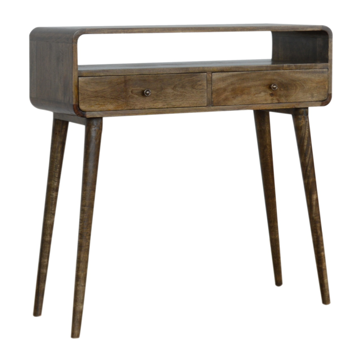 Artisan Furniture Solid Wood Curved Grey-wash Console Table