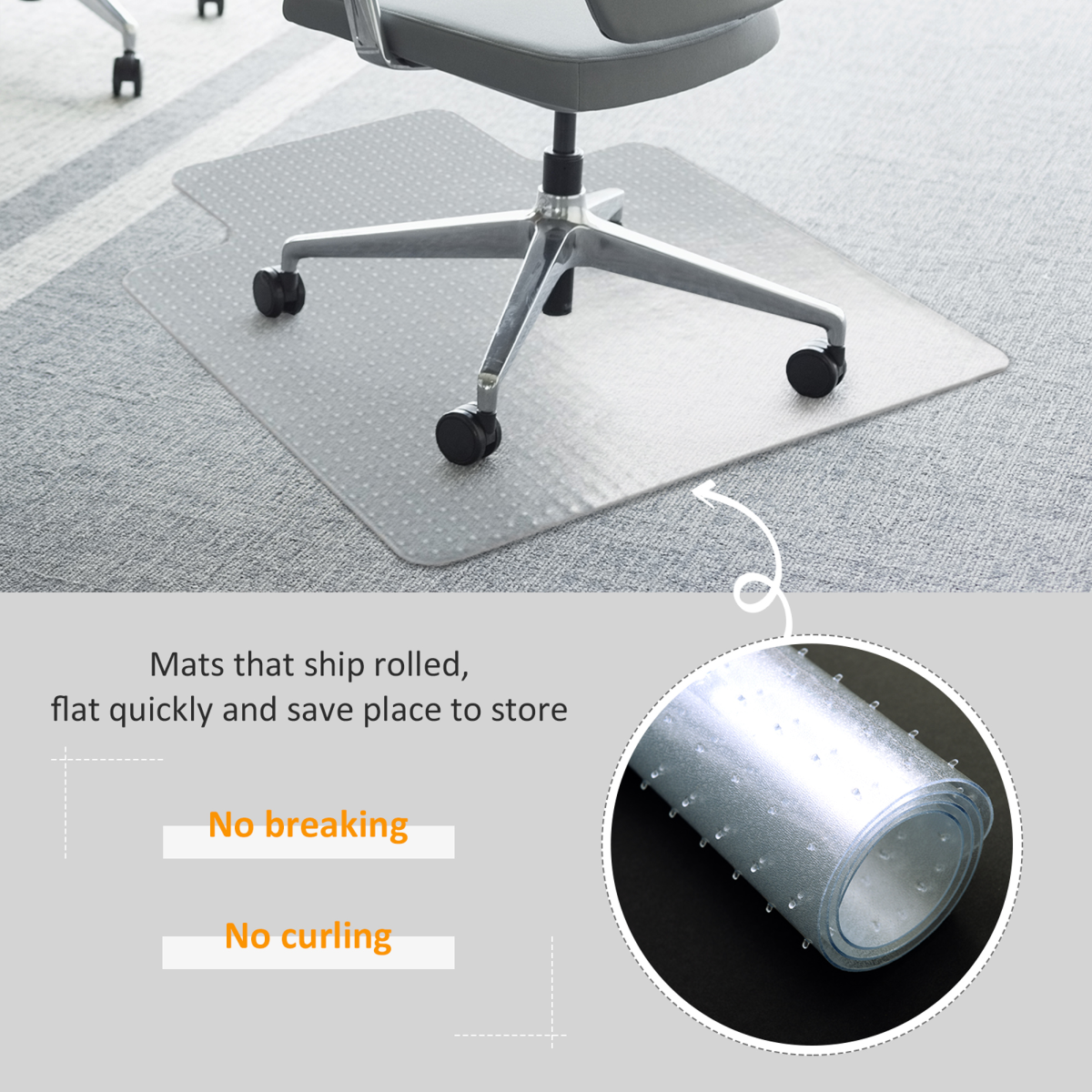 Office Carpet Protector Chair Mat Spike Non Slip Chairmat Frosted HOMCOM